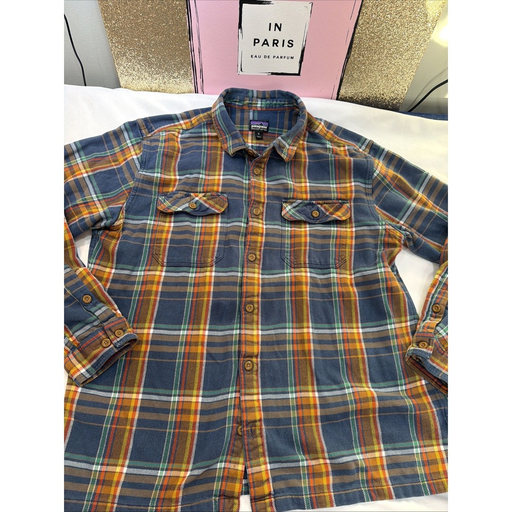 Patagonia Fjord Flannel Shirt Men's  Xlarge Plaid Organic Cotton 514‎